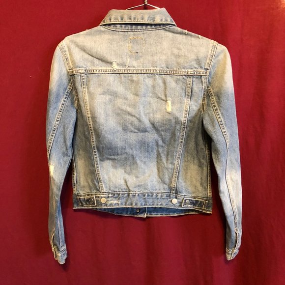 GAP WOMEN' S 1969 CLASS DISTRESSED DENIM JEAN JACKET SIZE EXTRA SMALL  XS NWOT - Picture 13 of 16